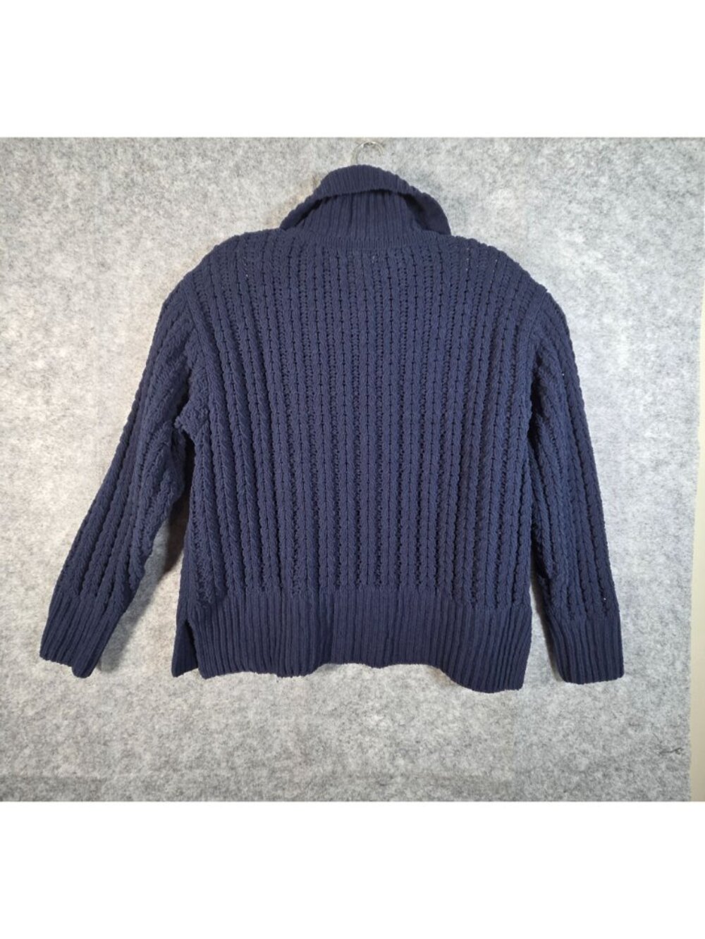 Aerie Women's Cable Car Navy Chunky Cable Knit Quarter Zip Sweater L - Picture 6 of 9